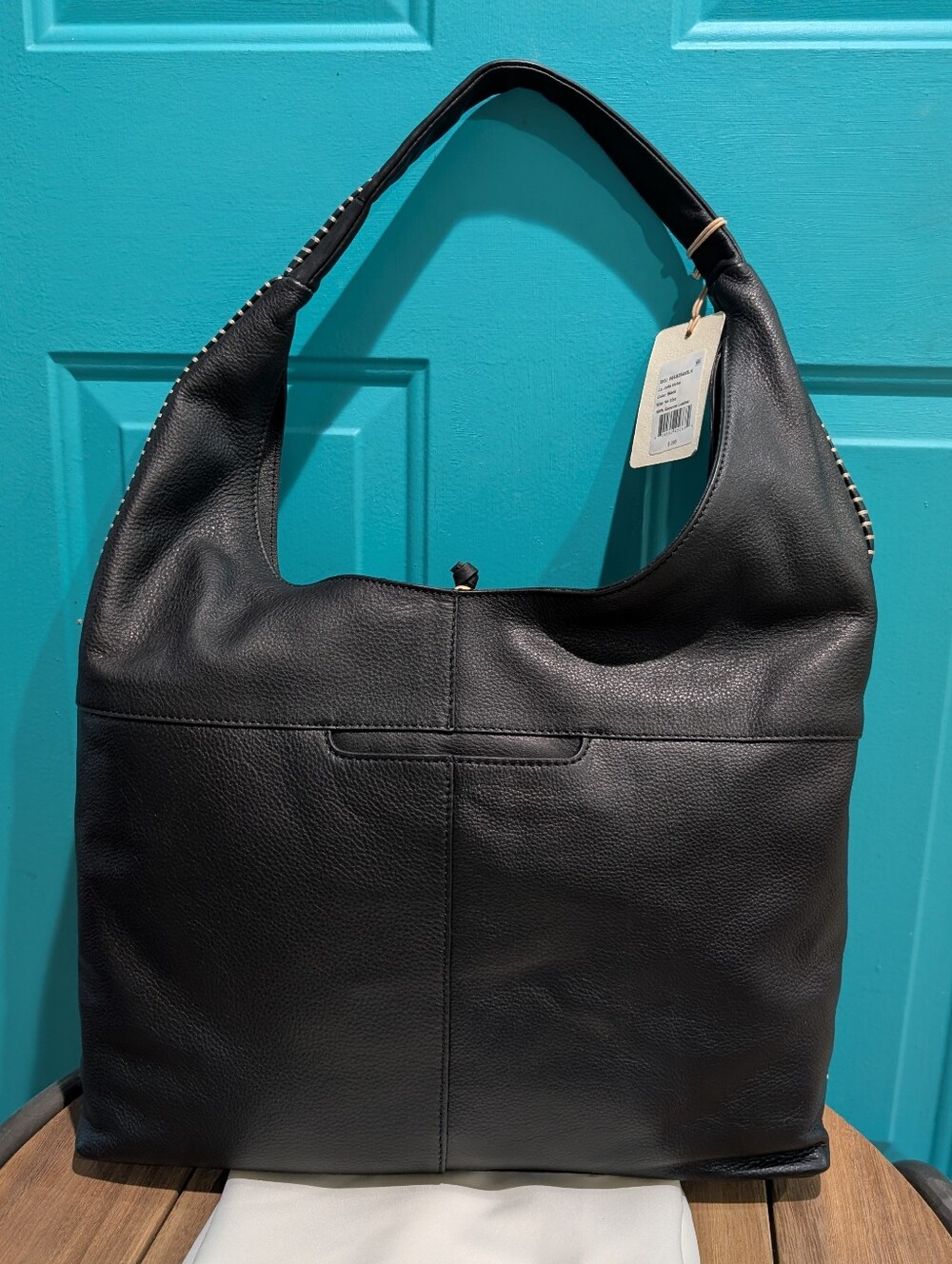 NWT HOBO La Jolla Black Pebbled Leather Shoulder Hobo Bag - Picture 3 of 11